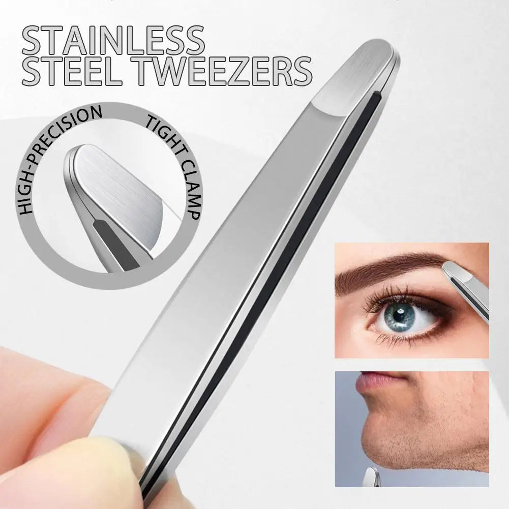 Stainless Steel Brow & Facial Hair Remover Eyebrow Tweezers