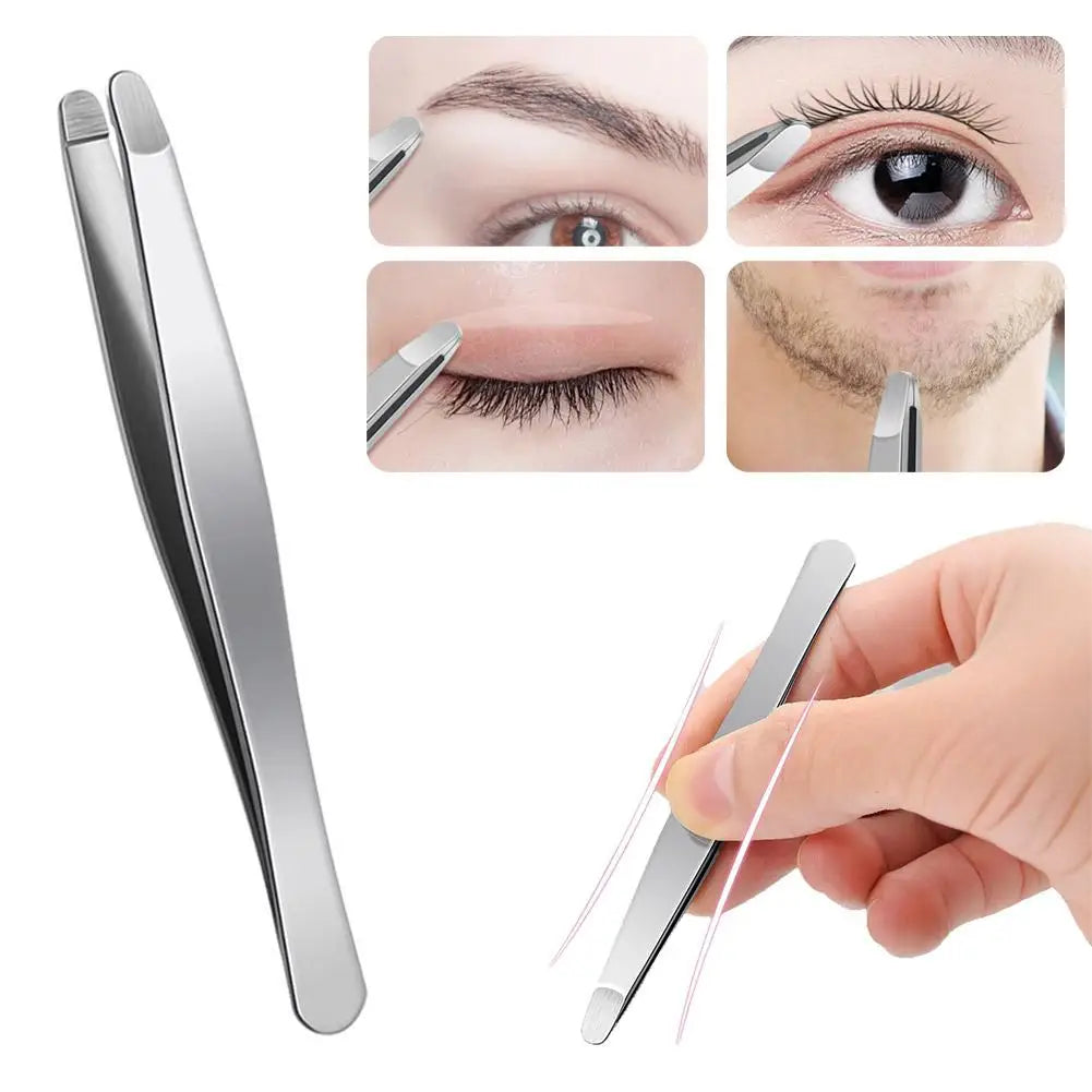 Stainless Steel Brow & Facial Hair Remover Eyebrow Tweezers