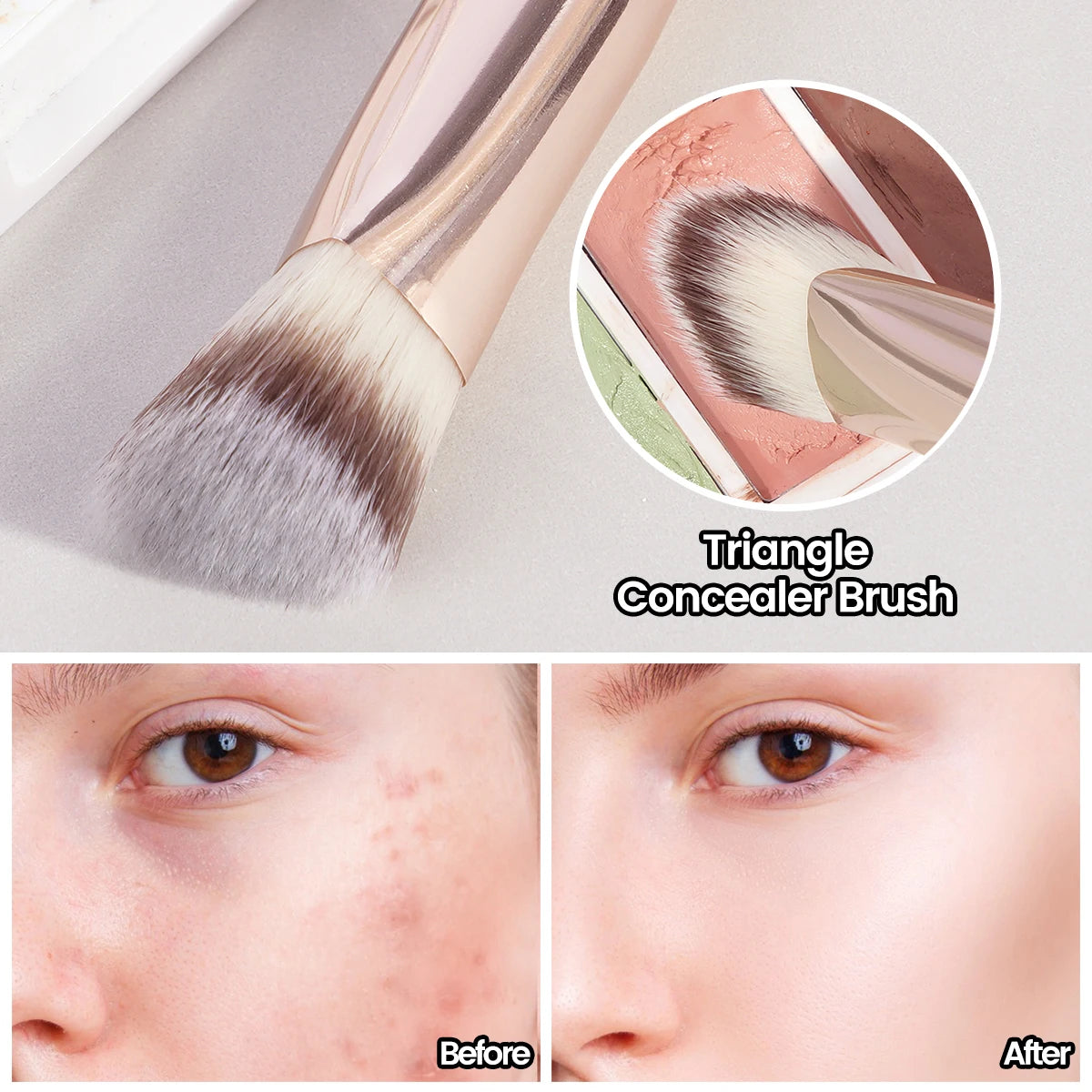 MAANGE Under Eye Concealer Makeup Brush Triangle Foundation Brush for Liquid Cream Blending Concealing