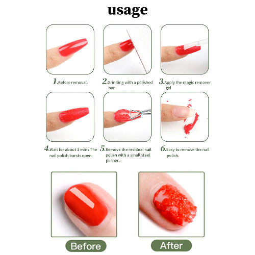 1/2pcs/Set Nail Magic Remover With Remover Tool
