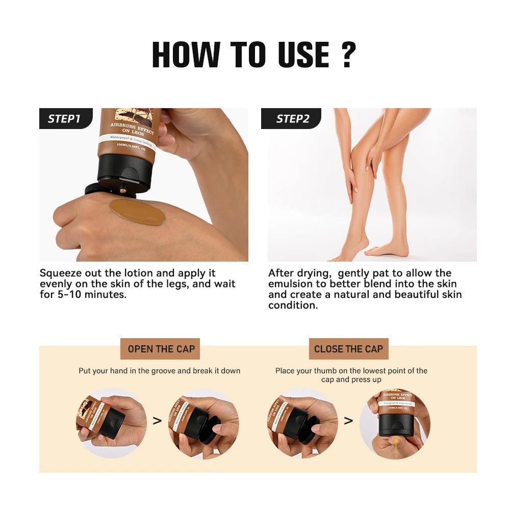 100ml Leg Makeup Long-lasting Waterproof Wheat Tan Brown Liquid Foundation