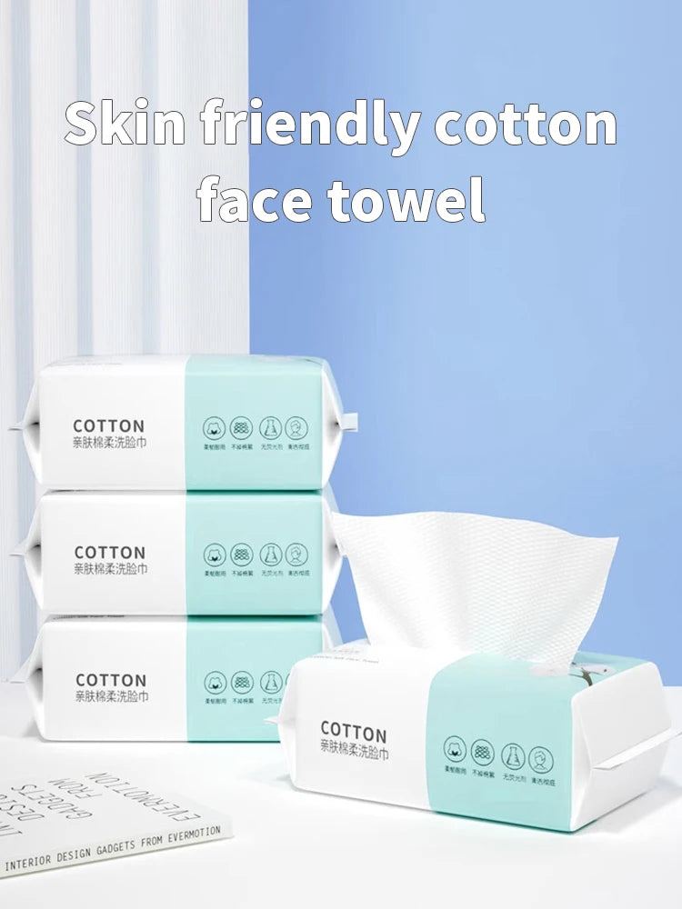 30/70/100PCS Disposable Face Towel Travel Facial Cleansing Wet And Dry Makeup Remover Pearl Cotton Soft Makeup Nonwoven Towel